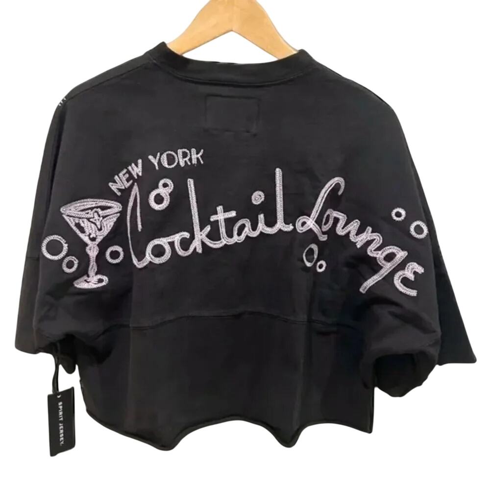 Spirit Jersey New York Cocktail Lounge Stitch Crop Top Size XS New with Tag